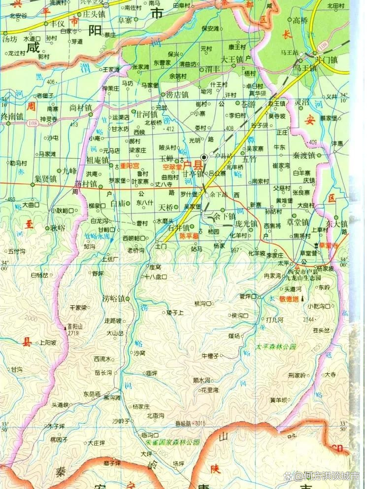 全世界最大非城市建成区的棋盘状路网—西安市鄠邑区九纵八横路网